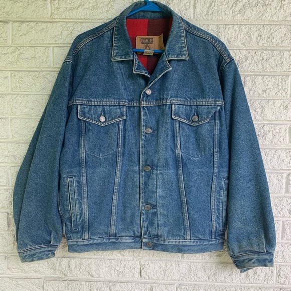 GAP Other - 90’s Vintage Denim Trucker Jacket Flannel Lining